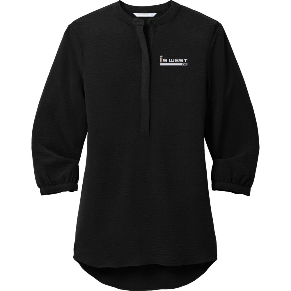 Ladies 3/4-Sleeve Textured Crepe Tunic